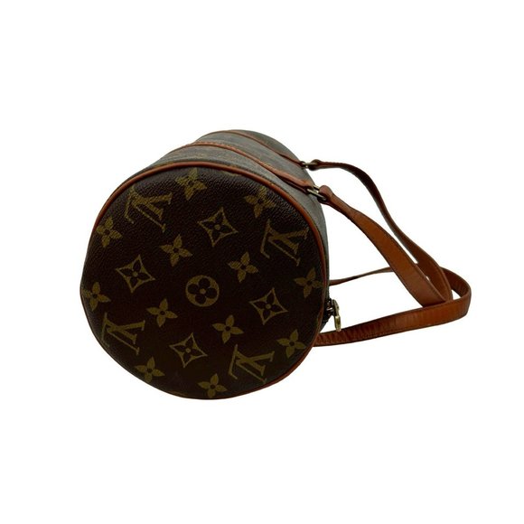 LOUIS VUITTON Brown Leather Papillon 30 Boston Bag - Picture 6 of 9